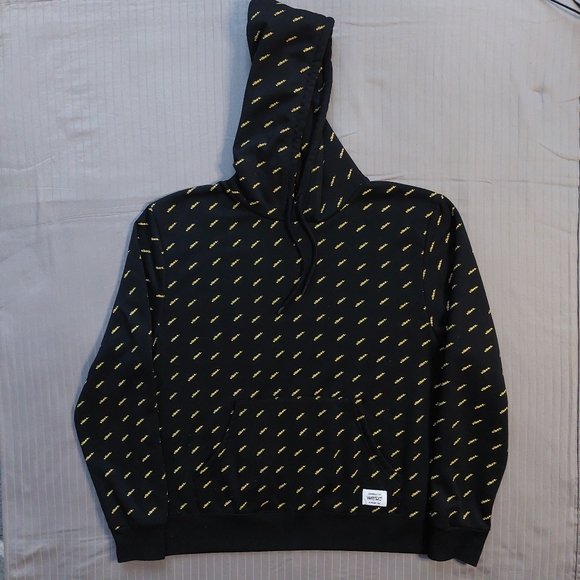 WESC Men's VIBES Pullover Hoodie Sweatshirt | Black & Yellow | XXL - Picture 3 of 4